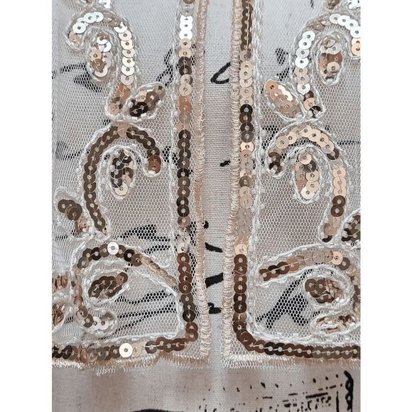 ✨ Sequin Mesh Evening Party Retro Flapper 1920s Shawl Wrap Cover Up Cape NEW - Picture 7 of 12